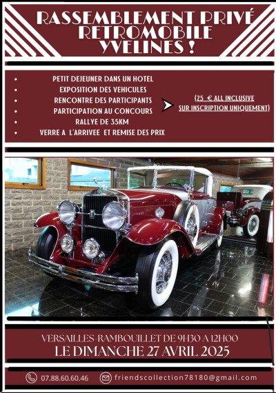 Rassemblement privé spécial Retromobile Yvelines