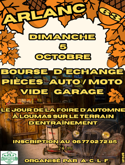 Bourse et vide garage