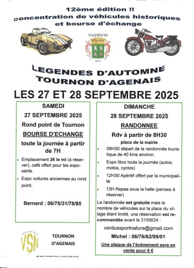 12e Rassemblement véhicules historiques "légendes d'automne"
