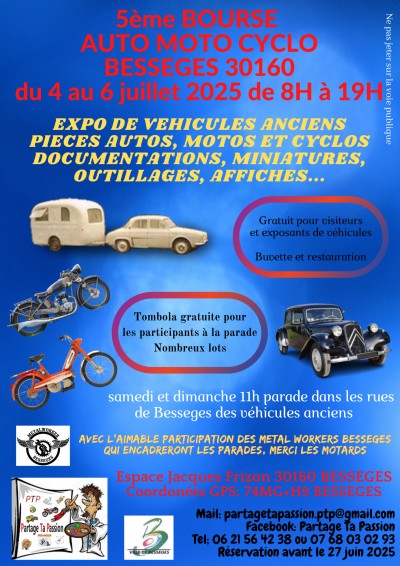 5e Bourse auto moto cyclo et Exposition de véhicules anciens